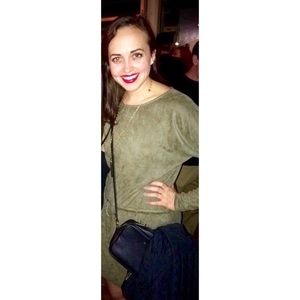 Olive faux suede dress